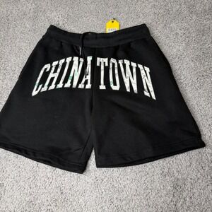 Chinatown Market Mens Money Arc Logo Fleece Sweat Shorts Black Medium NWT